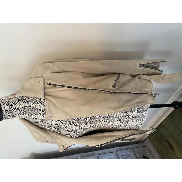 All Saints tan suede leather jacket XS - Picture 3 of 8